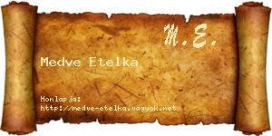 Medve Etelka névjegykártya